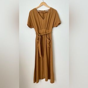 Madewell Linen Blend Dolman-Sleeve Tie-Waist Midi Dress (2)